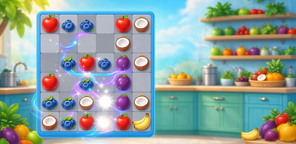 Gridova Fruit key art - connect same fruits